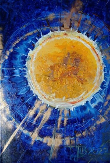 Painting titled ""Ad Astra"" by Lila Licari, Original Artwork, Oil Mounted on Wood Stretcher frame