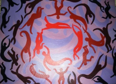 Painting titled "Circle -Original Ac…" by Lila Benharush, Original Artwork, Oil