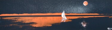 Malerei mit dem Titel "Solitaire I" von Marie-Pascale Le Goff (L’île à L’eau), Original-Kunstwerk, Acryl Auf Keilrahmen aus…