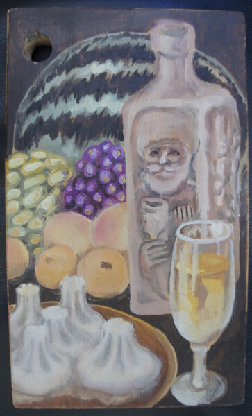Peinture intitulée "Кухонная доска 1" par Lili Pic, Œuvre d'art originale, Huile