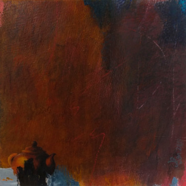 Pittura intitolato "Thé rouge 3" da Liliane Bordes, Opera d'arte originale, Acrilico Montato su Altro pannello rigido