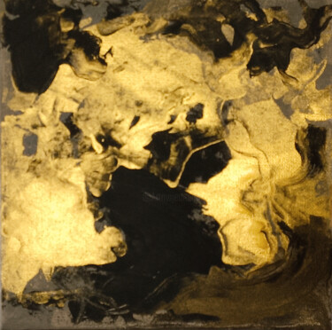 Pintura intitulada "Gold Nebula" por Liliia Herchenova, Obras de arte originais, Acrílico