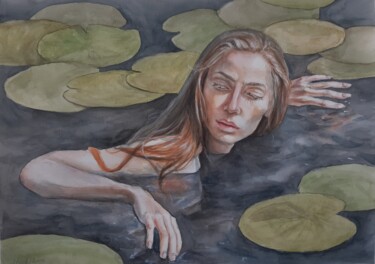 Painting titled "Muddy water" by Liliia Shpitaleva, Original Artwork, Watercolor