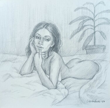Drawing titled "In a good mood, the…" by Liliia Shpitaleva, Original Artwork, Pencil