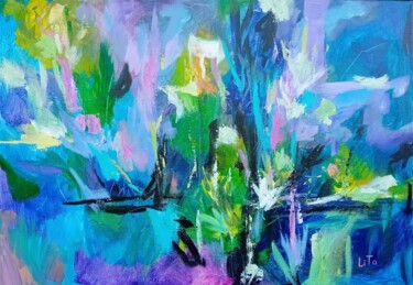 Painting titled "Meditative dimentio…" by Liliya Tapponnier (LiTa art), Original Artwork, Acrylic Mounted on Wood Stretcher…