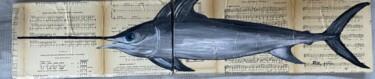 Pittura intitolato "Pesce spada" da Lilli Pitti, Opera d'arte originale, Acrilico Montato su Altro pannello rigido