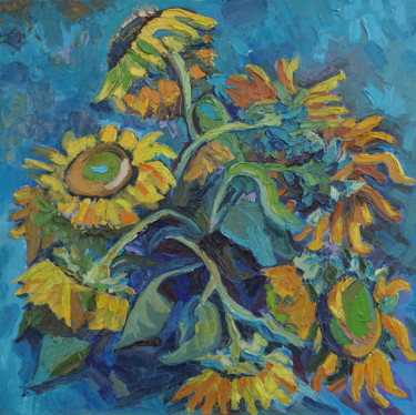 Malarstwo zatytułowany „Sunflowers #3” autorstwa Lilit Vardanyan, Oryginalna praca, Olej