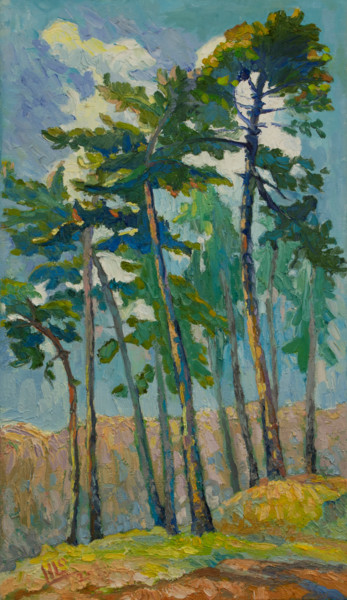 Malarstwo zatytułowany „Pine Trees 3” autorstwa Lilit Vardanyan, Oryginalna praca, Olej