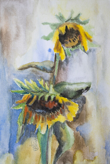 绘画 标题为“Sunflowers 2” 由Lilit Vardanyan, 原创艺术品, 水彩