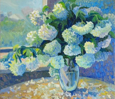 Картина под названием "Flowers by the wind…" - Lilit Vardanyan, Подлинное произведение искусства, Масло