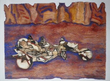 Ζωγραφική με τίτλο "Arizona moto rider" από Lilya P Dear, Αυθεντικά έργα τέχνης, Ακρυλικό Τοποθετήθηκε στο Ξύλινο πάνελ