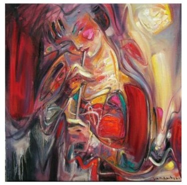 Painting titled "rhythm music 6" by Ah Cheng Lim, Original Artwork