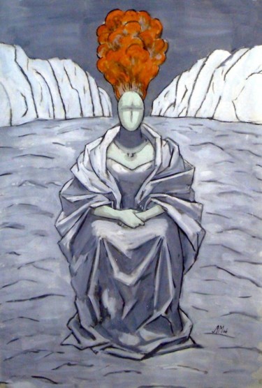 Drawing titled "Другая. (Aljent)" by Lilia Muratova, Original Artwork, Tempera