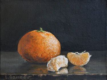 Painting titled "MANDARIN. tangerine" by Linar Ganeew, Original Artwork, Oil