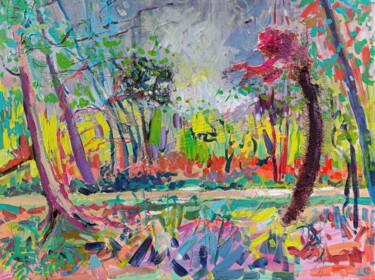 Картина под названием "Symphonie Arborelle" - Linda Clerget, Подлинное произведение искусства, Акрил Установлен на Деревянна…