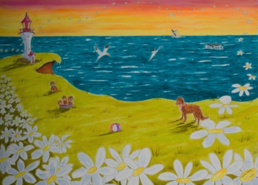 Peinture intitulée "Cap d'Espoir" par Linda Molloy, Œuvre d'art originale, Aquarelle