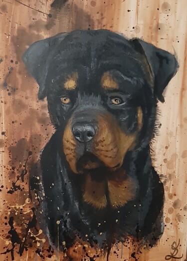 Painting titled "Tyson" by Lindsay Sommier, Original Artwork, Acrylic Mounted on Wood Stretcher frame
