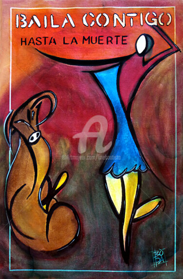 Картина под названием "BAILA CONTIGO" - Line Bautista, Подлинное произведение искусства, Акрил