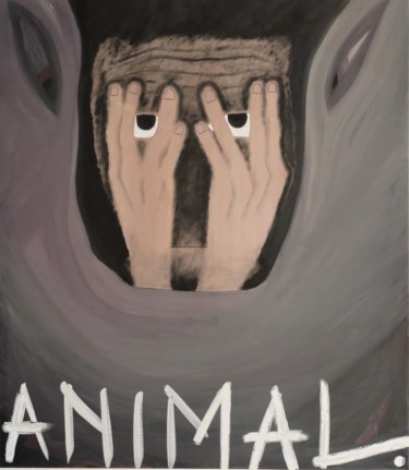 Schilderij getiteld "Animal" door Linedot, Origineel Kunstwerk, Acryl