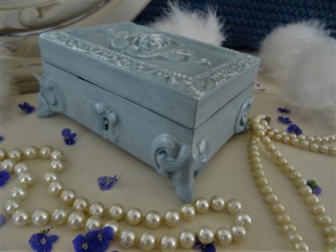 Design intitulée "Boîte Coffret bijou…" par Lin-Et-Patine, Œuvre d'art originale, Accessoires