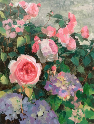绘画 标题为“Rose Garden #6” 由Ling Strube, 原创艺术品, 油