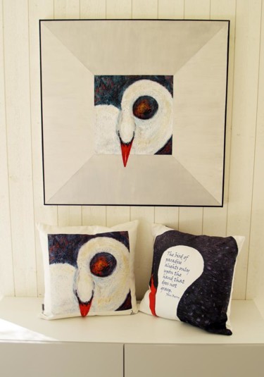 제목이 "Pillow with birds.j…"인 섬유 예술 Carina Linné로, 원작