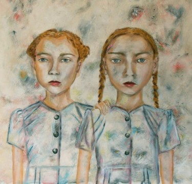 Schilderij getiteld "Twins by Loretta Lux" door Carina Linné, Origineel Kunstwerk