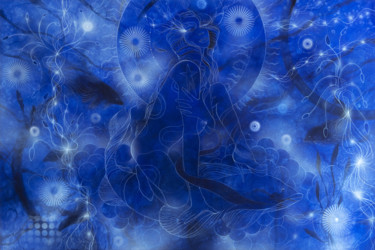 「Blue Venus」というタイトルの絵画 Lino Di Vinciによって, オリジナルのアートワーク, エアブラシ