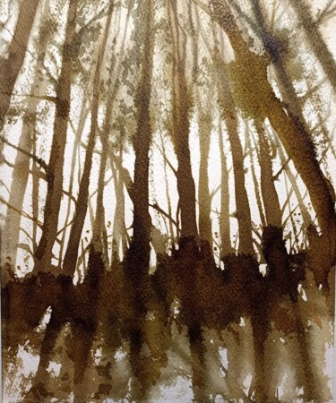 Painting titled ""Respiro verticale"…" by Lino Di Vinci, Original Artwork, Watercolor