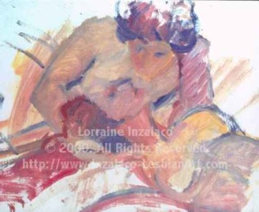 Peinture intitulée "Beckoned Embrace" par Lorraine Inzalaco, Œuvre d'art originale, Huile Monté sur Carton