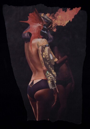 Collages intitulée "Beauté Convulsée II" par Lioncaresse, Œuvre d'art originale