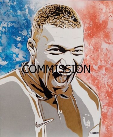 Schilderij getiteld "KYLIAN MBAPPE (COMM…" door Lionel Cohen, Origineel Kunstwerk, Graffiti