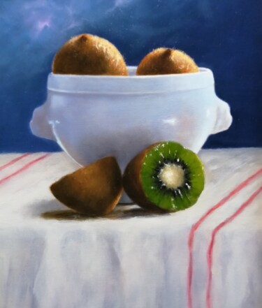 Pittura intitolato "kiwis" da Lionel Crotet (nel), Opera d'arte originale, Olio