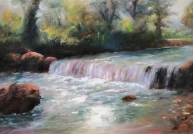 Peinture intitulée "Cascade" par Lionel Crotet (nel), Œuvre d'art originale, Huile