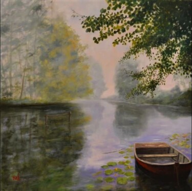 Peinture intitulée "Morning in the haze!" par Lionel Crotet (nel), Œuvre d'art originale, Huile