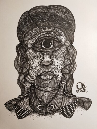 Drawing titled "CYCLOPE" by Lionel Hosxe, Original Artwork, Marker