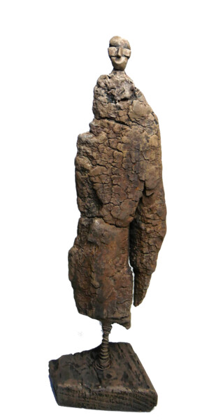 Sculptuur getiteld "Figure -Totem 27" door Lionel Le Jeune, Origineel Kunstwerk, Hout