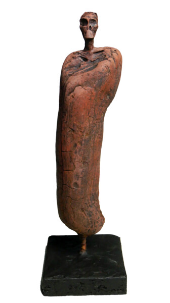 Sculptuur getiteld "Figure -Totem 28" door Lionel Le Jeune, Origineel Kunstwerk, Hout