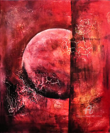 Картина под названием "planète red" - Lionel Mallard, Подлинное произведение искусства, Масло