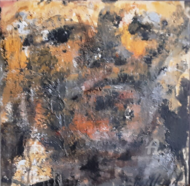 Картина под названием "Visage abstr" - Lionel Mallard, Подлинное произведение искусства, Масло Установлен на Деревянная рама…