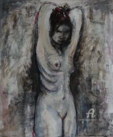 Картина под названием "Pose" - Lionel Mallard, Подлинное произведение искусства, Акрил