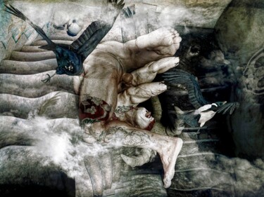 Photography titled "la chute d'icare IV" by Lionel Morateur, Original Artwork, Photo Montage