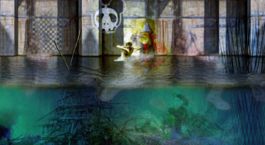 Photographie intitulée "Entre deux eaux" par Lionel Morateur, Œuvre d'art originale, Photo montage