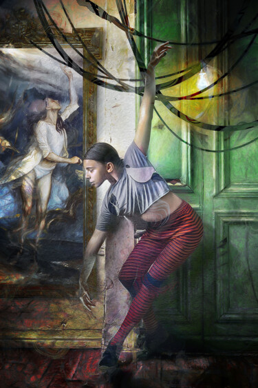 Arte digitale intitolato "Danseuse devant la…" da Lionel Morateur, Opera d'arte originale, Pittura digitale