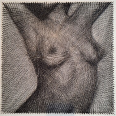 Painting titled "Nailed Beauty - Str…" by Lionel Németh (Lio.N.art), Original Artwork, Textile fiber