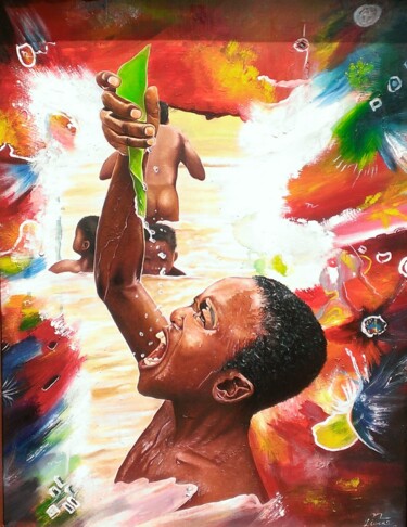 Pintura titulada "doux nectar" por Lionnel Nana (Lionan), Obra de arte original, Oleo Montado en Bastidor de camilla de made…