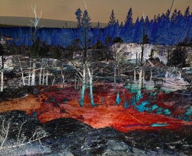 Digitale Kunst mit dem Titel "Layered Forest" von Lisa Trevino, Original-Kunstwerk, 2D digitale Arbeit