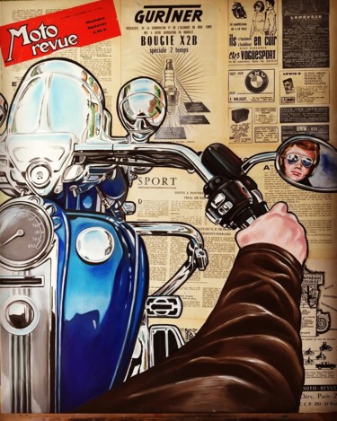 Peinture intitulée "Harley" par Lisa.C, Œuvre d'art originale, Huile