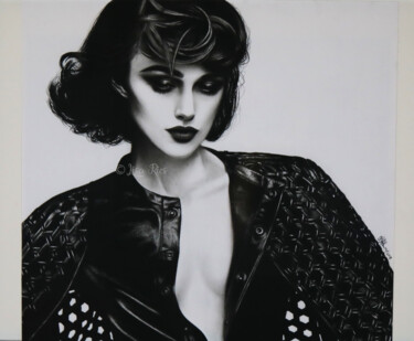 Drawing titled "Keira Knightley" by Lisa Ries, Original Artwork, Conté