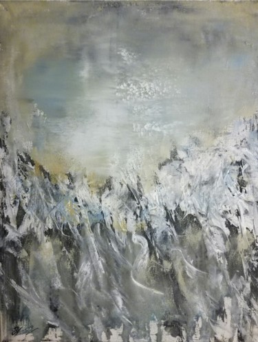 Schilderij getiteld "Dreamlike snow" door Lisa Steeven, Origineel Kunstwerk, Acryl